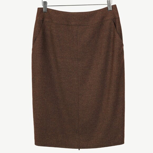 Chanel 99A Brown Cashmere Pencil Skirt - Picture 1 of 10
